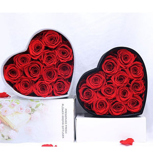 Preserved Roses - Heart Shape Premium Velvet Gift Box