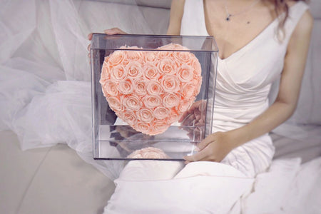 60 Preserved Roses in 3D Heart Shape - With Premium Gift Box