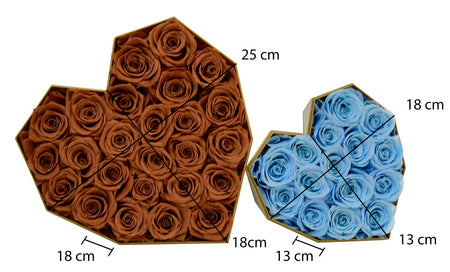 Preserved Roses - Heart Shape Gift Box with Pattern Cover