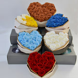 Preserved Roses - Heart Shape Gift Box with Pattern Cover